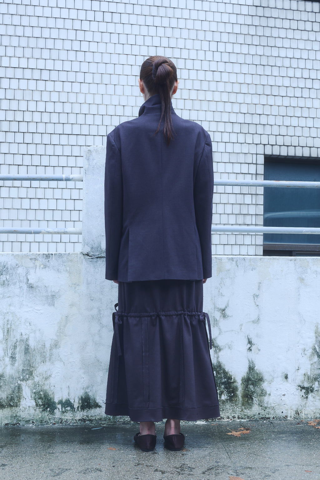 ZIP-UP WOOL JACKET / CHARCOAL