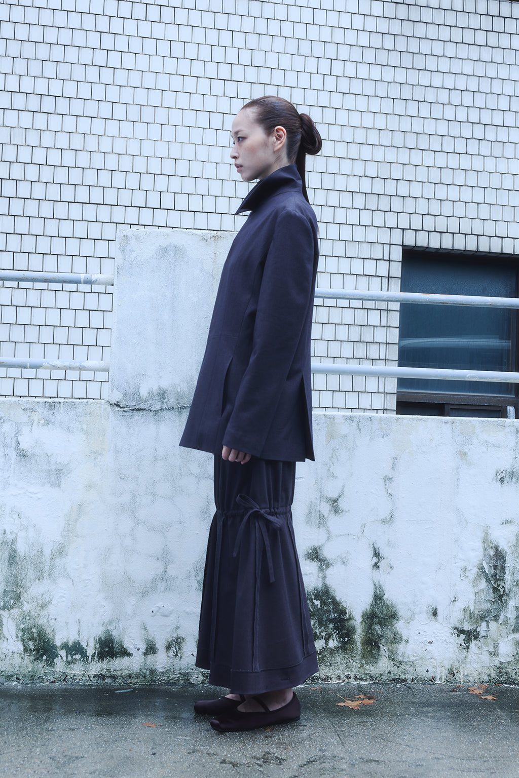 MULTIWAY CHECKED SKIRT / CHARCOAL