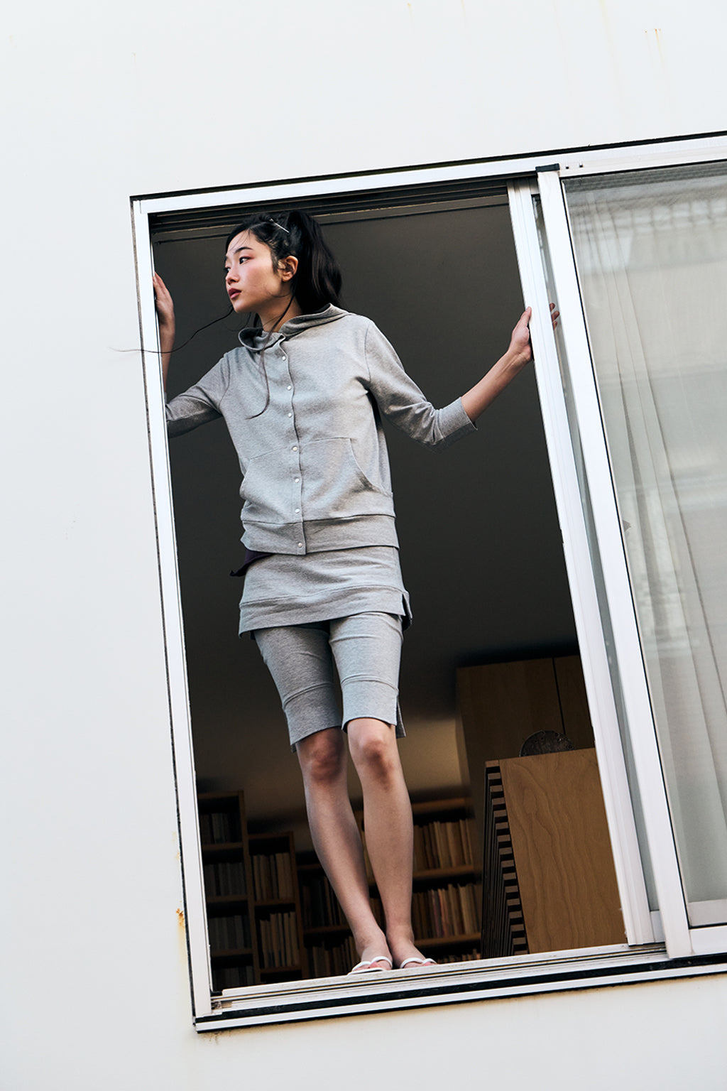 MODULAR SNAP HOODIE / GRAY