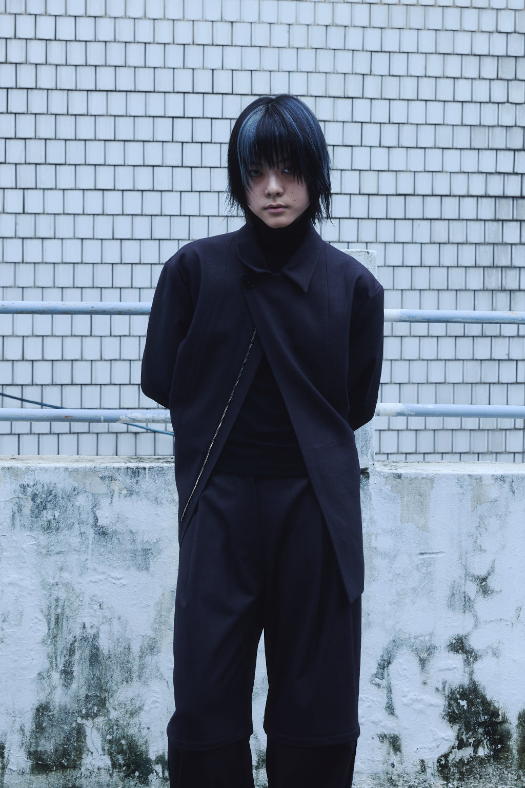 ZIP-UP WOOL JACKET / CHARCOAL