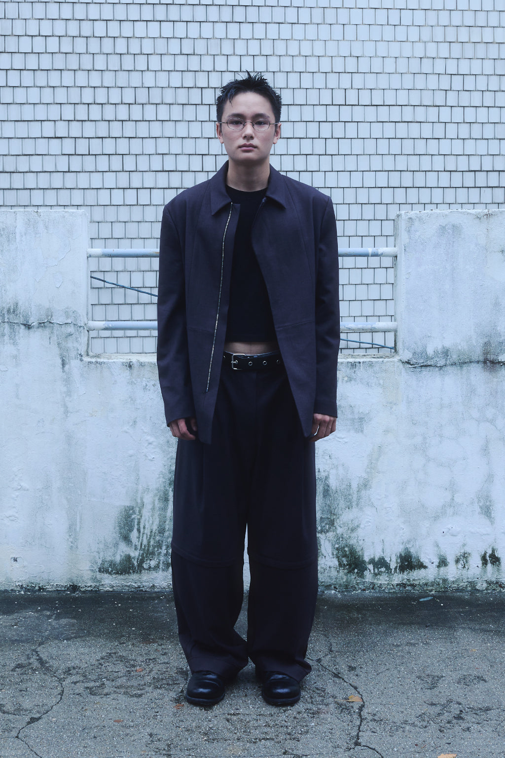 2 PARTS WOOL PANTS / CHARCOAL