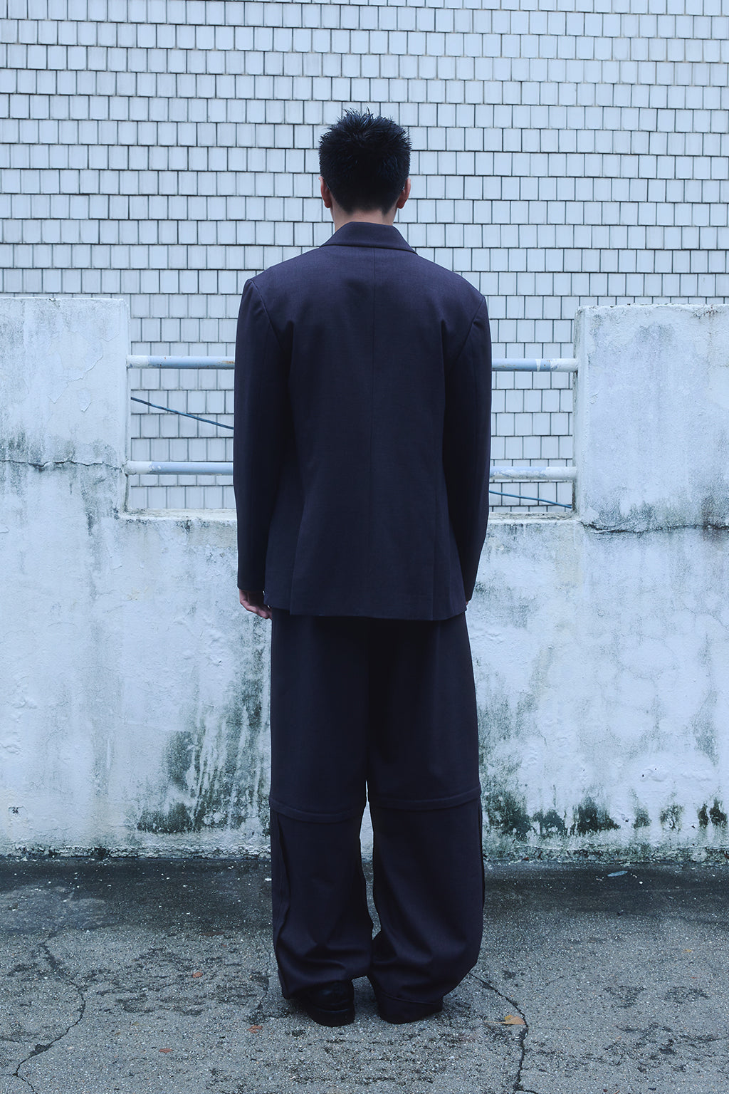 ZIP-UP WOOL JACKET / CHARCOAL