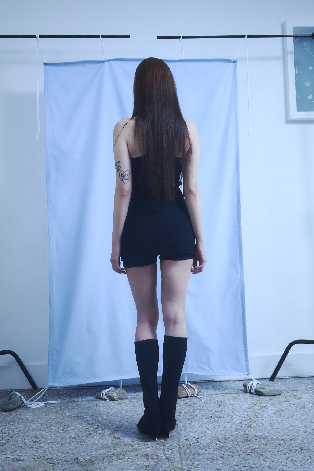 BUTTON SKIRT LEGGINGS / BLACK