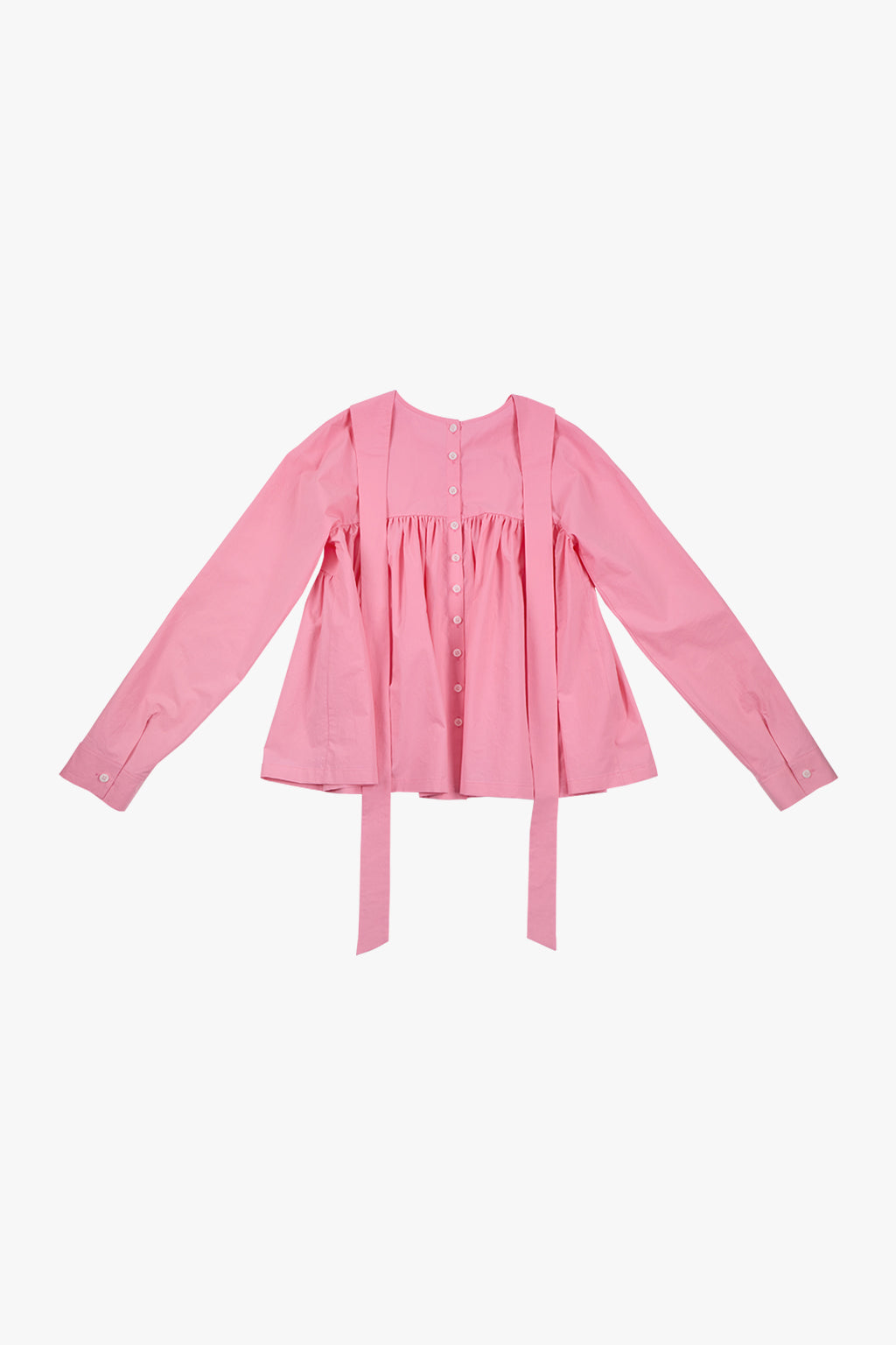 GATHERED MODULAR SHIRT / PINK