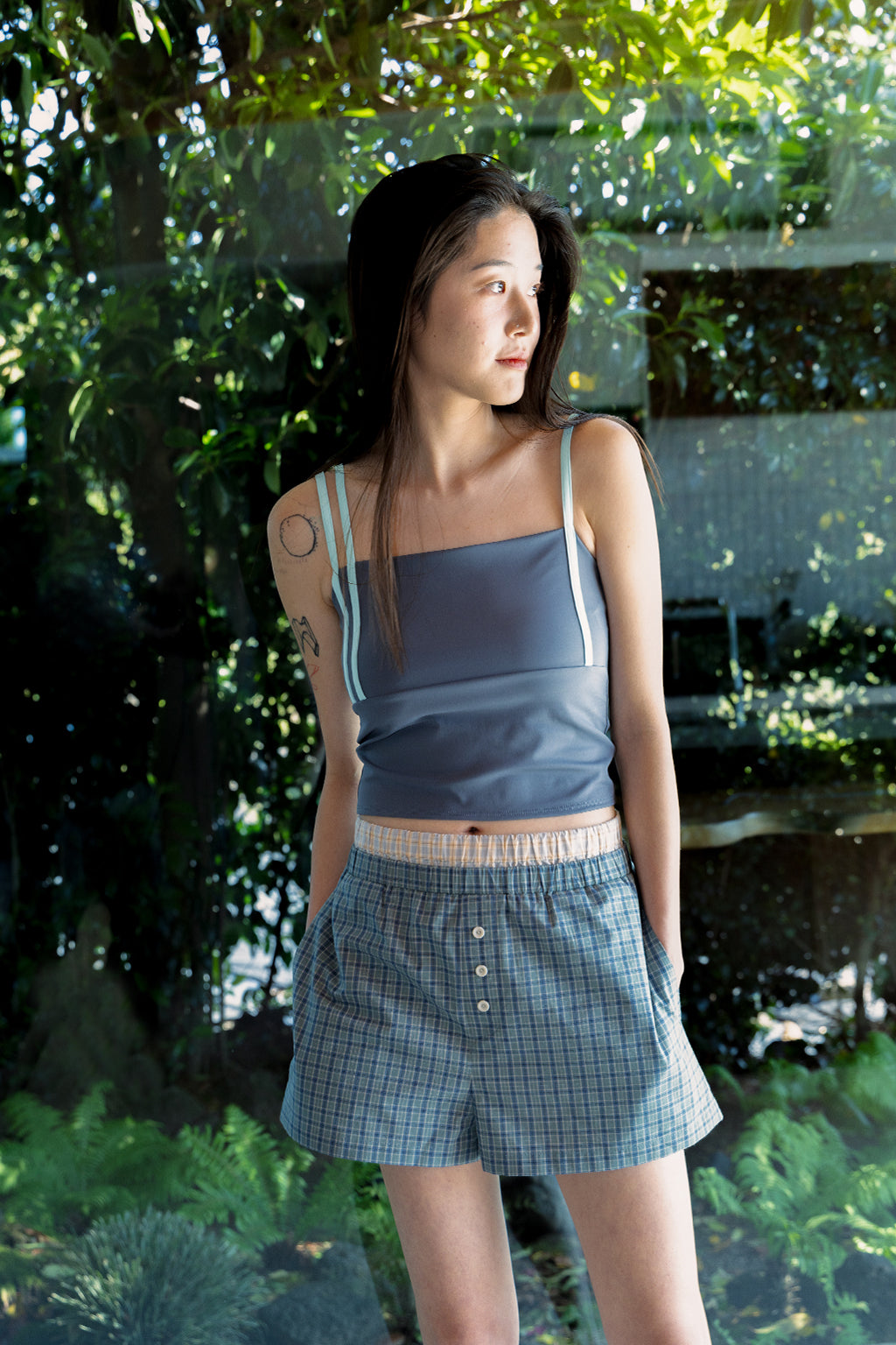 DOUBLE WAIST CHECK SHORTS / GREEN