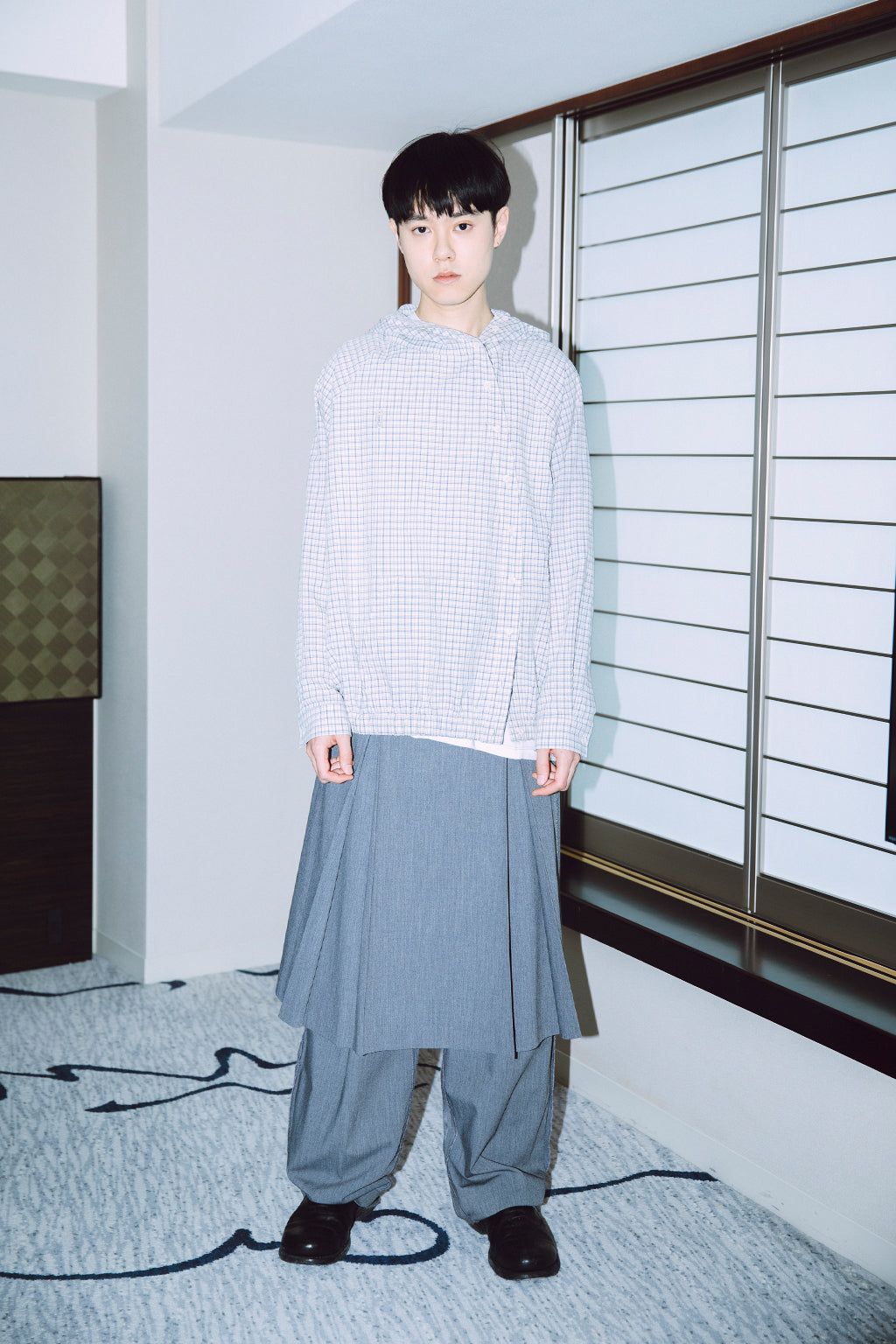 ONE TUCK WOOL PANTS 2 / GRAY