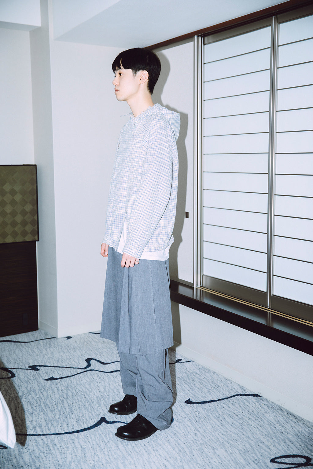 ONE TUCK WOOL PANTS 2 / GRAY