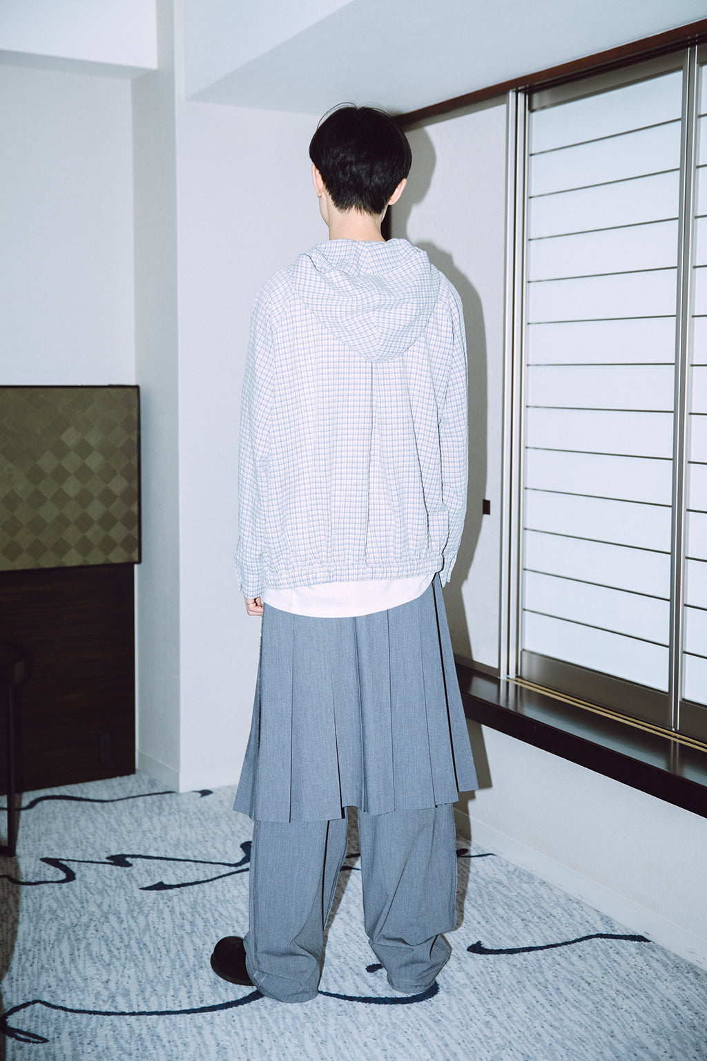 ONE TUCK WOOL PANTS 2 / GRAY