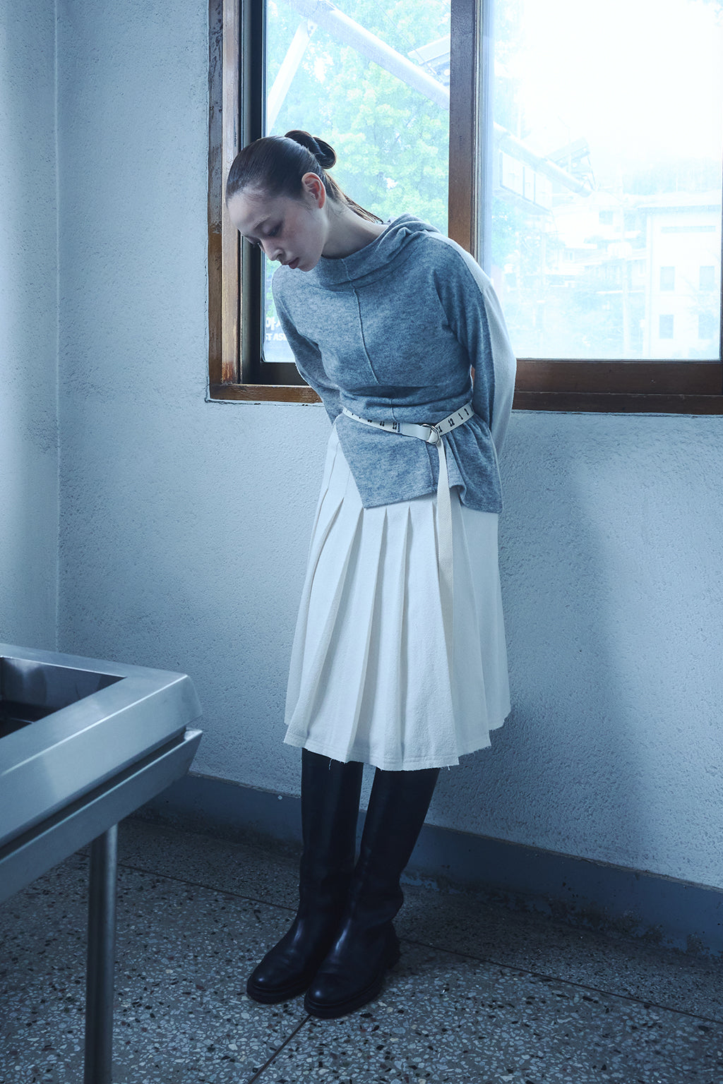 SIDE SLIT HOODIE / GRAY