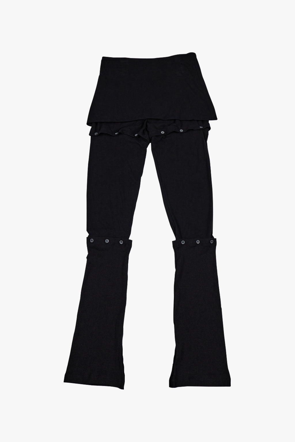 BUTTON SKIRT LEGGINGS / BLACK