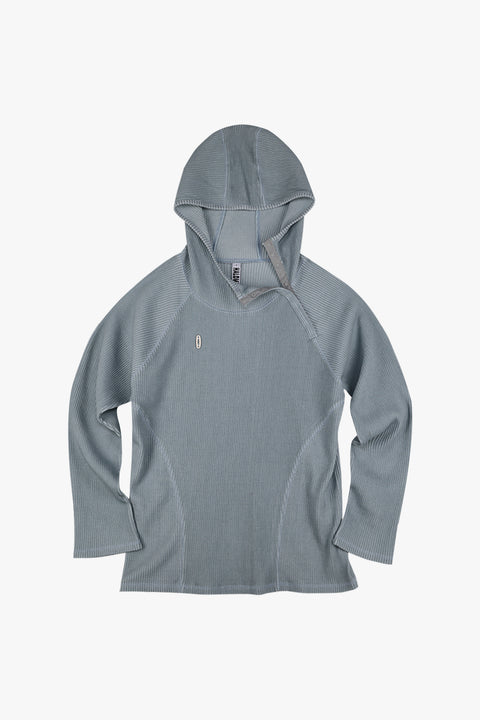 PIGMENT OVERSIZED WAFFLE HOODIE / BLUE