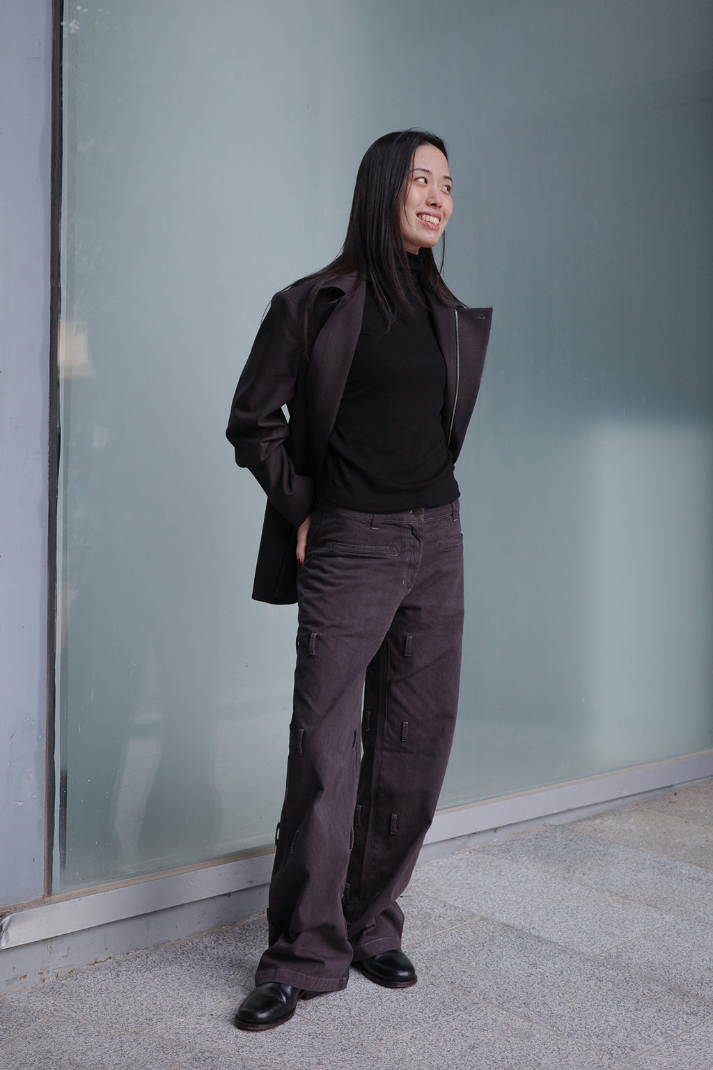 PIGMENT BUCKLE STRAPS PANTS / BROWN