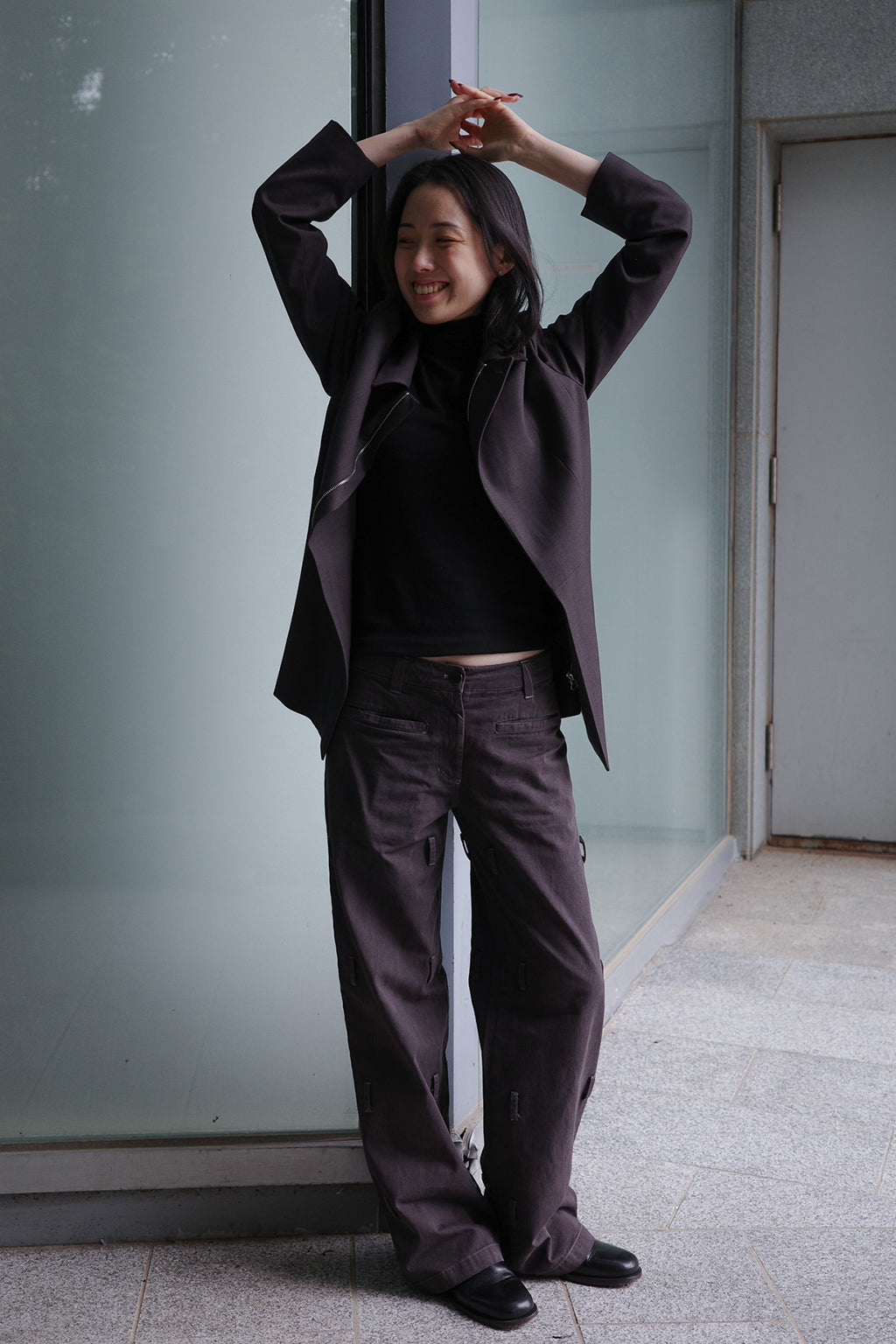 PIGMENT BUCKLE STRAPS PANTS / BROWN
