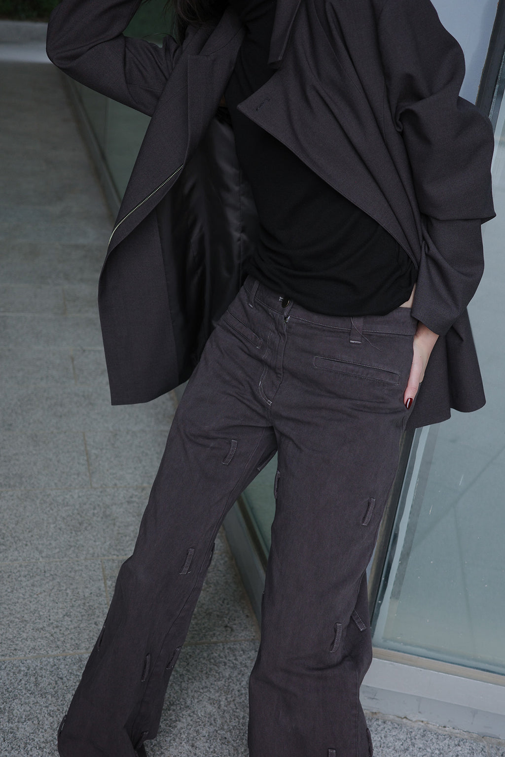 PIGMENT BUCKLE STRAPS PANTS / BROWN