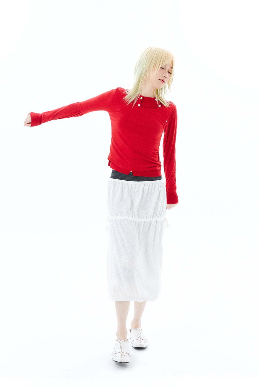2-WAY JERSEY SKIRT / WHITE