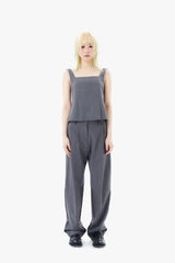 ONE TUCK WOOL PANTS 2 / GRAY