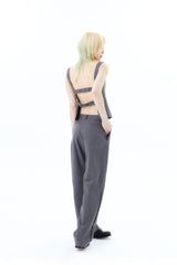 ONE TUCK WOOL PANTS 2 / GRAY