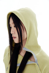 SLIM WAFFLE HOODIE / LIME YELLOW