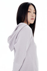 SLIM WAFFLE HOODIE / PALE PURPLE