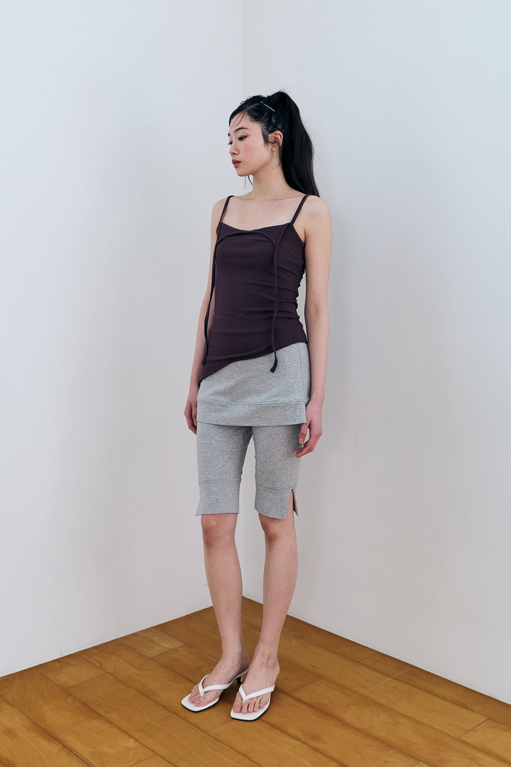 SWEAT SKIRT PANTS / GRAY