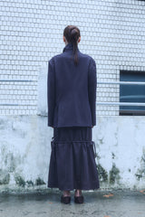 ZIP-UP WOOL JACKET / CHARCOAL