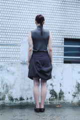 MULTIWAY CHECKED SKIRT / CHARCOAL