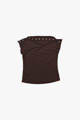 COWL SLEEVELESS 2 / BROWN
