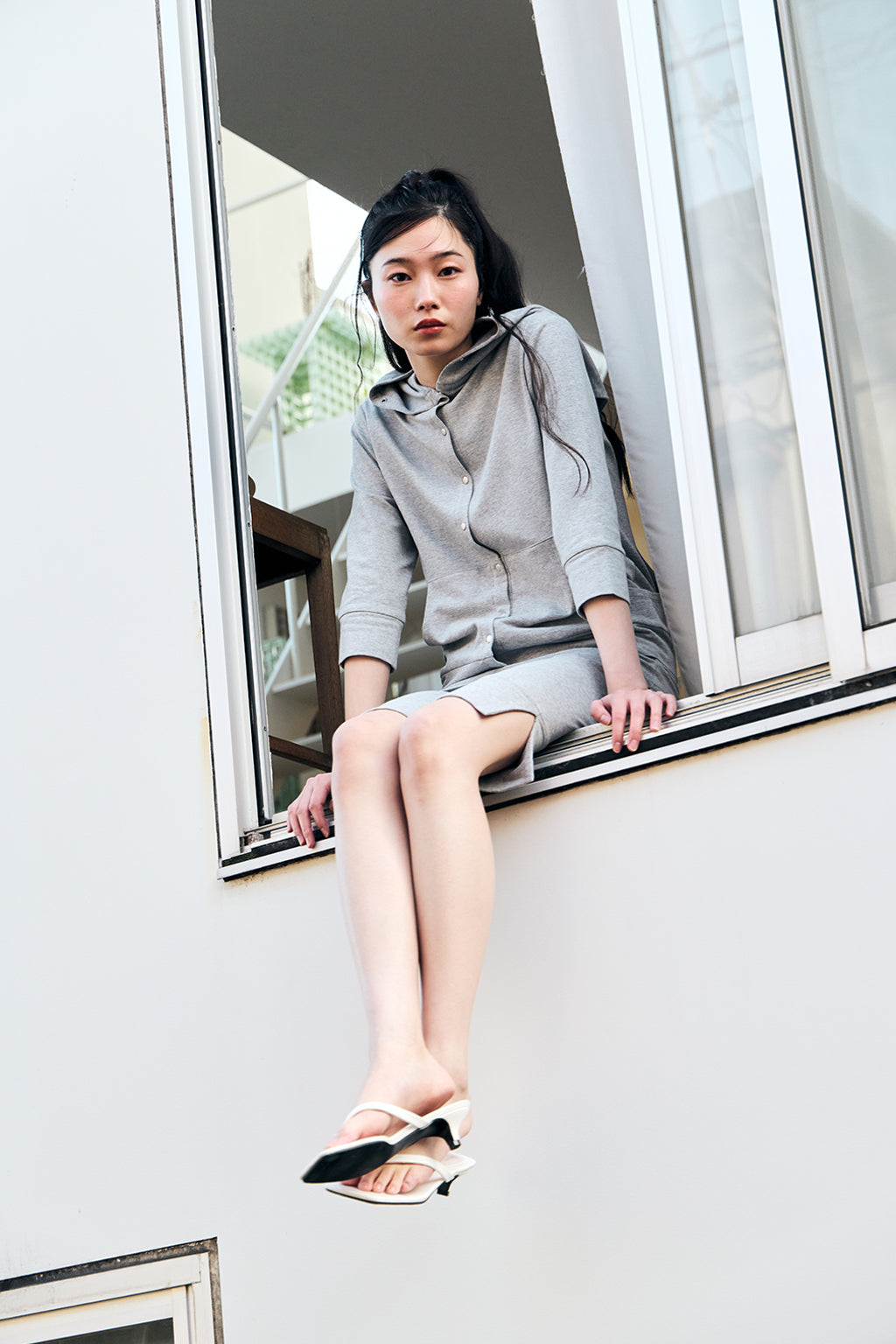 SWEAT SKIRT PANTS / GRAY