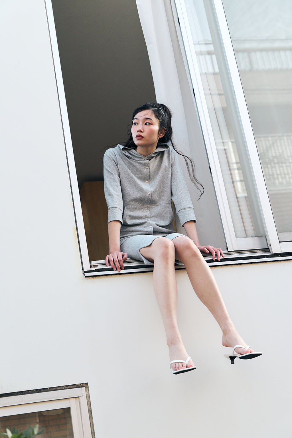 MODULAR SNAP HOODIE / GRAY