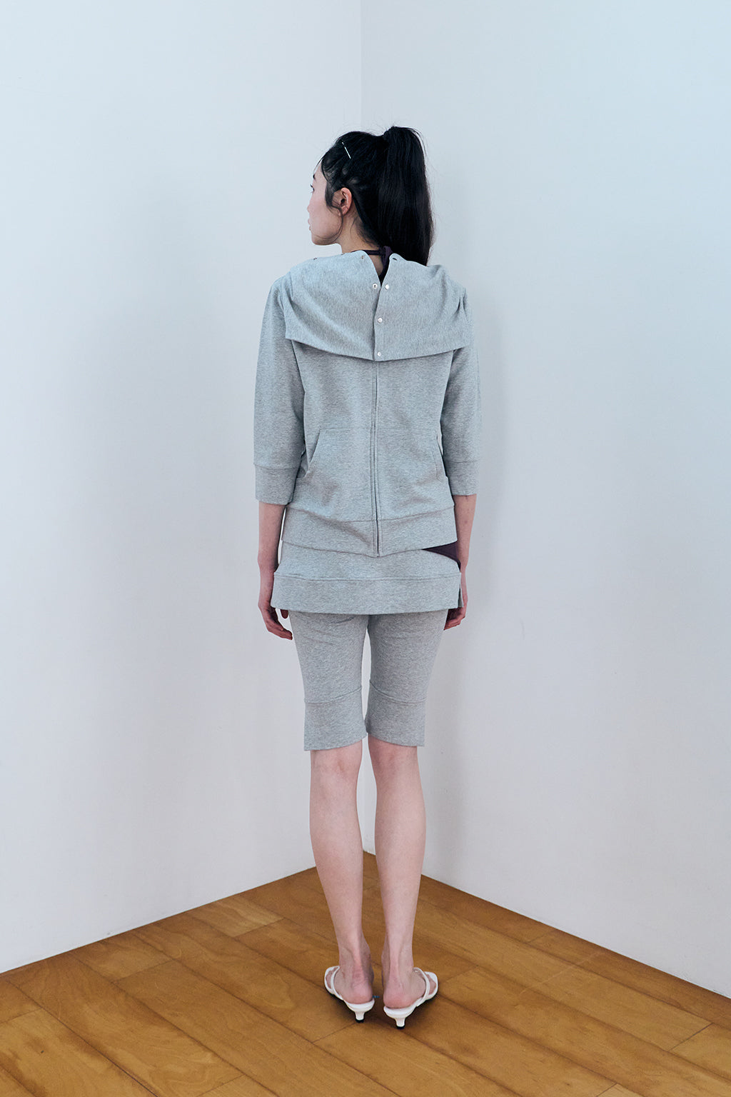 MODULAR SNAP HOODIE / GRAY