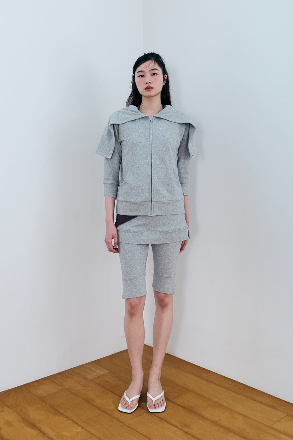 MODULAR SNAP HOODIE / GRAY