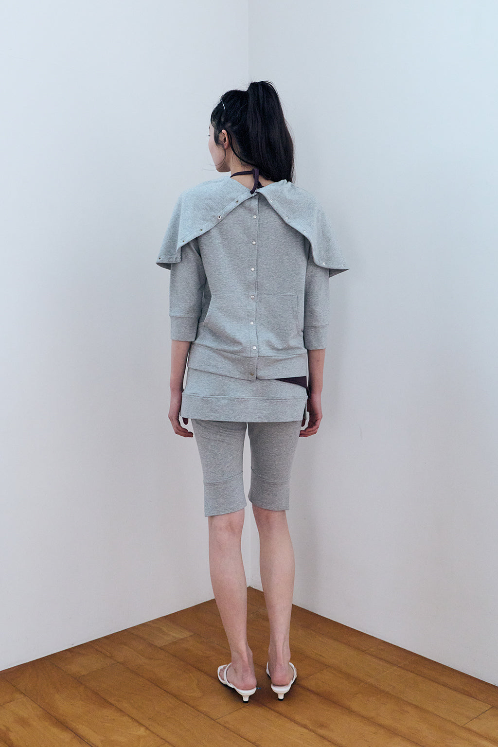 MODULAR SNAP HOODIE / GRAY