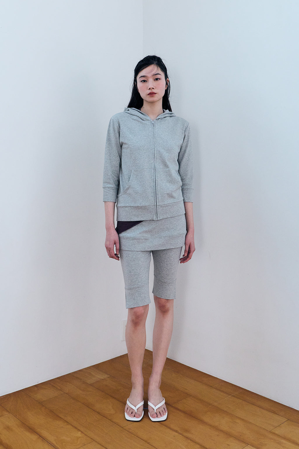 MODULAR SNAP HOODIE / GRAY