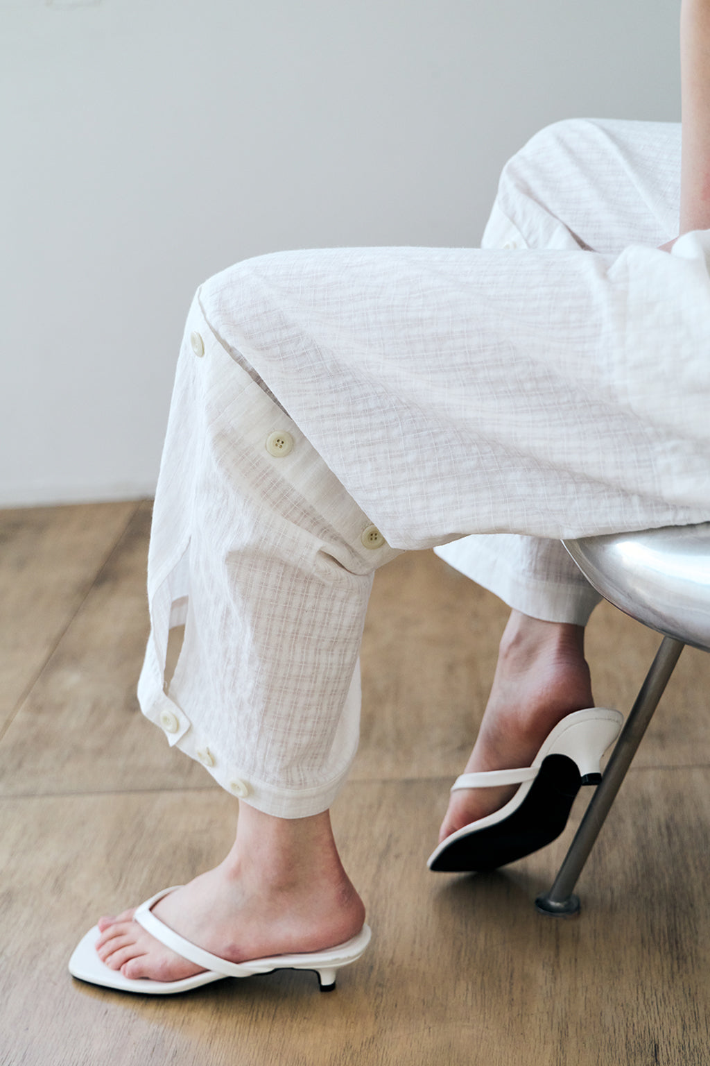 CHECK MODULAR PANTS / WHITE