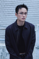 ZIP-UP WOOL JACKET / CHARCOAL