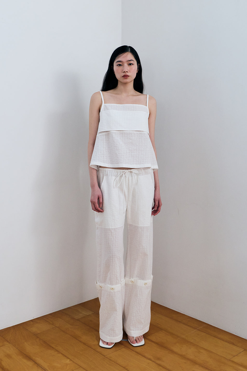 CHECK MODULAR PANTS / WHITE