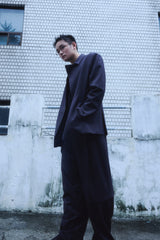 ZIP-UP WOOL JACKET / CHARCOAL
