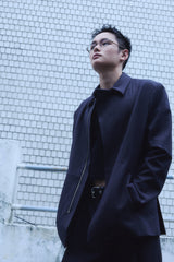 ZIP-UP WOOL JACKET / CHARCOAL