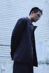 ZIP-UP WOOL JACKET / CHARCOAL