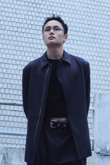 ZIP-UP WOOL JACKET / CHARCOAL
