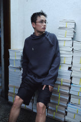 OVERSIZED WAFFLE HOODIE / DARK GRAY
