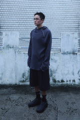 OVERSIZED WAFFLE HOODIE / DARK GRAY