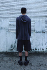 OVERSIZED WAFFLE HOODIE / DARK GRAY