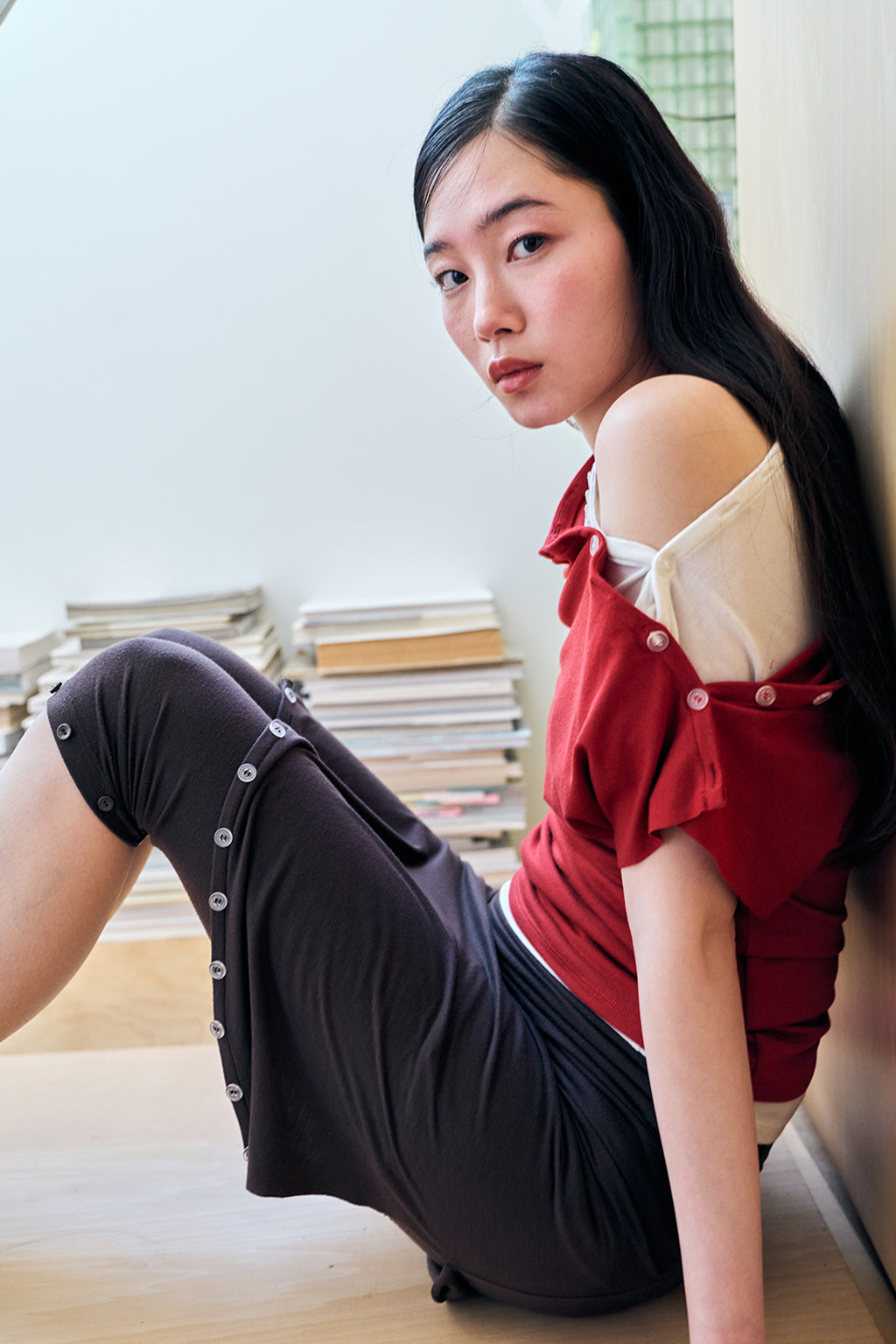 COWL SLEEVELESS 2 / RED