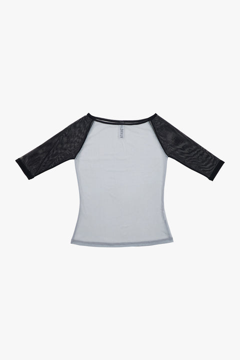 MESH RAGLAN TOP / BLACK