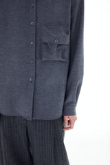 HEAVY WOOL POCKET SHIRT / GRAY