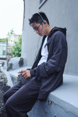 PIGMENT ZIP HOODIE / BROWN