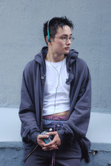 PIGMENT ZIP HOODIE / BROWN