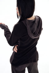 SIDE SLIT HOODIE / BROWN