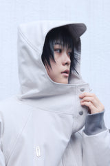 OVERSIZED WAFFLE HOODIE / LIGHT GRAY